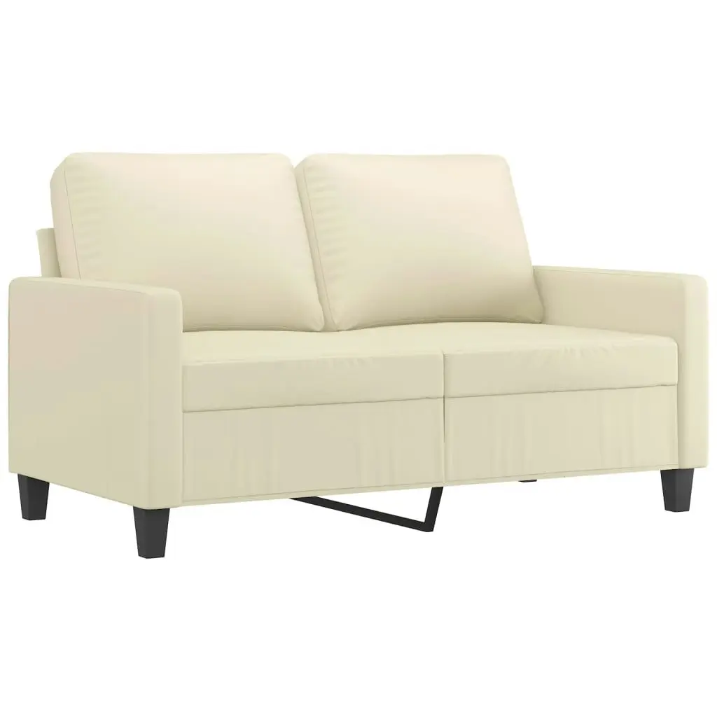 2 Piece Sofa Set with Cushions Cream Faux Leather 3201419