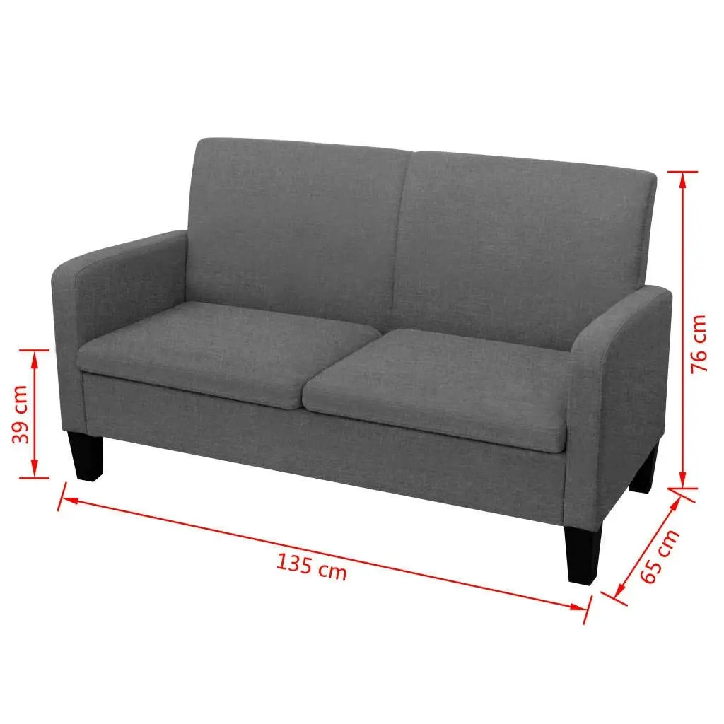 2-Seater Sofa 135x65x76 cm Dark Grey 244709