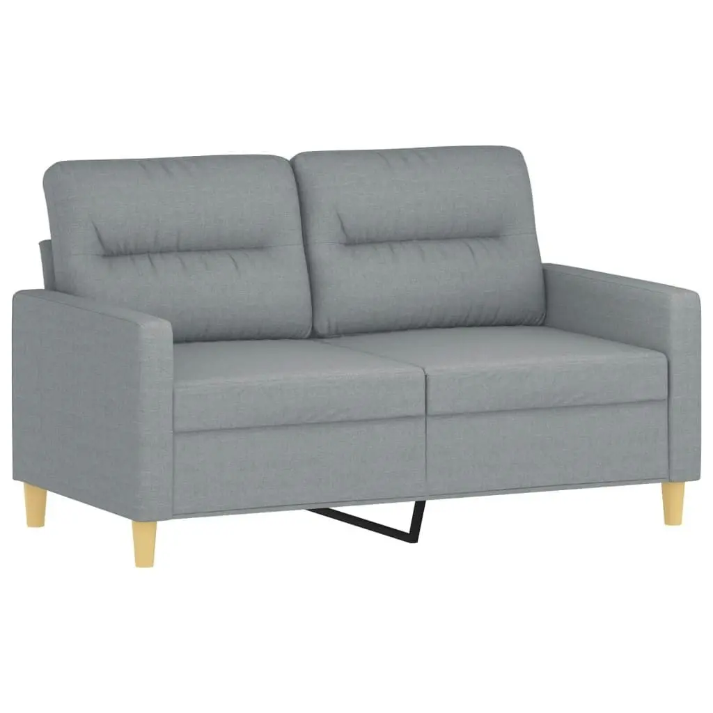 2 Piece Sofa Set with Cushions Light Grey Fabric 3201600