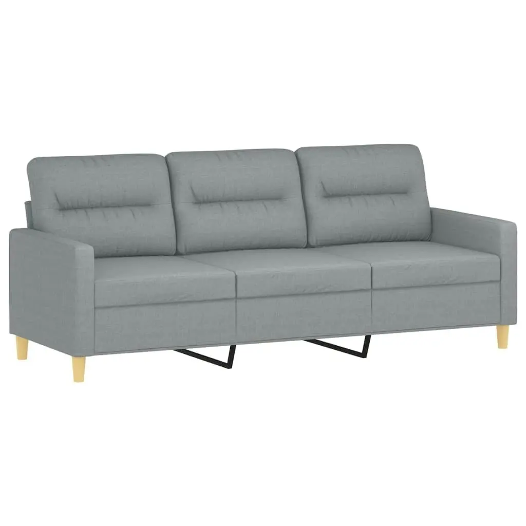 2 Piece Sofa Set with Cushions Light Grey Fabric 3201600