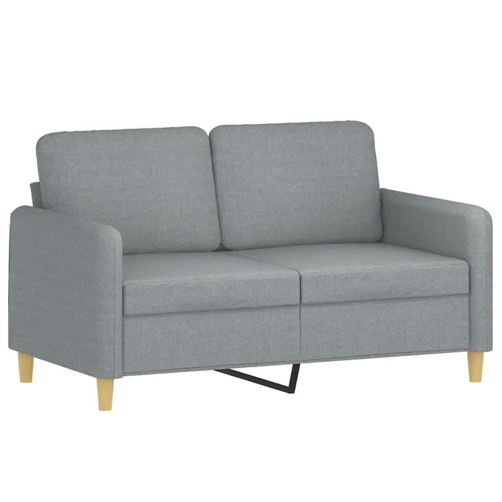 2 Piece Sofa Set with Pillows Light Grey Fabric 3202134