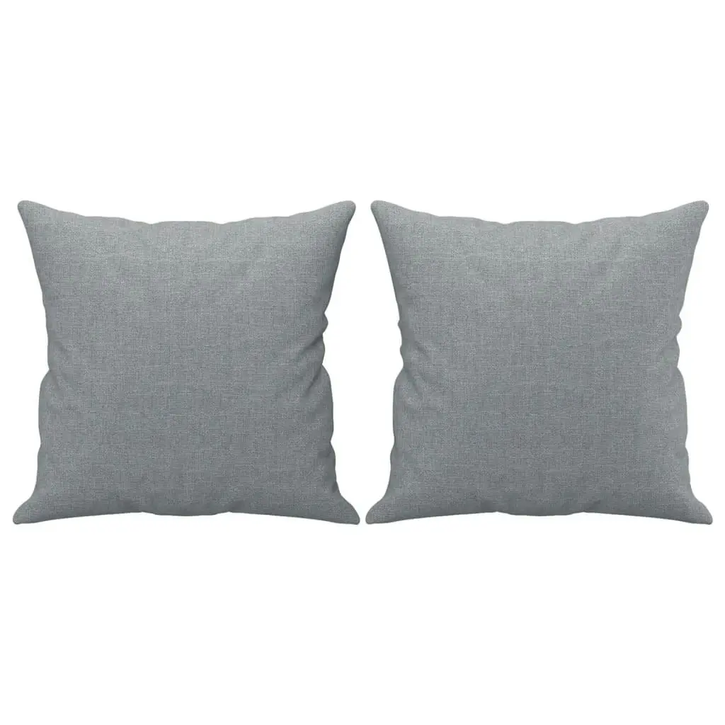 2 Piece Sofa Set with Pillows Light Grey Fabric 3202134