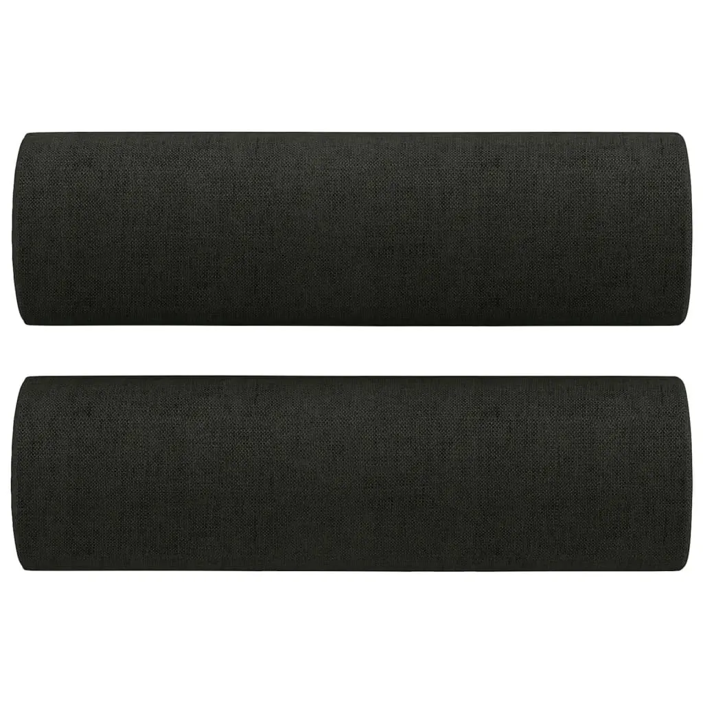 2 Piece Sofa Set with Pillows Black Fabric 3201620