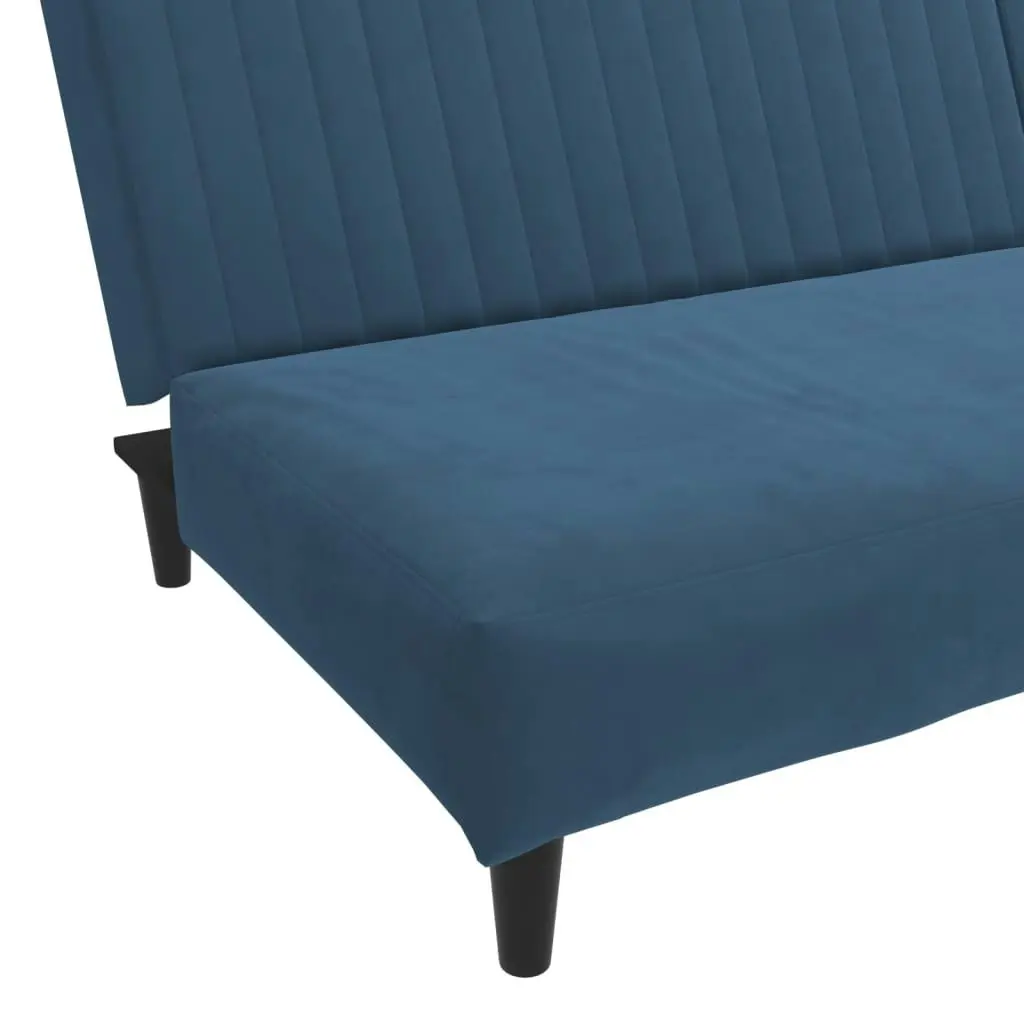 2-Seater Sofa Bed Blue Velvet 337638