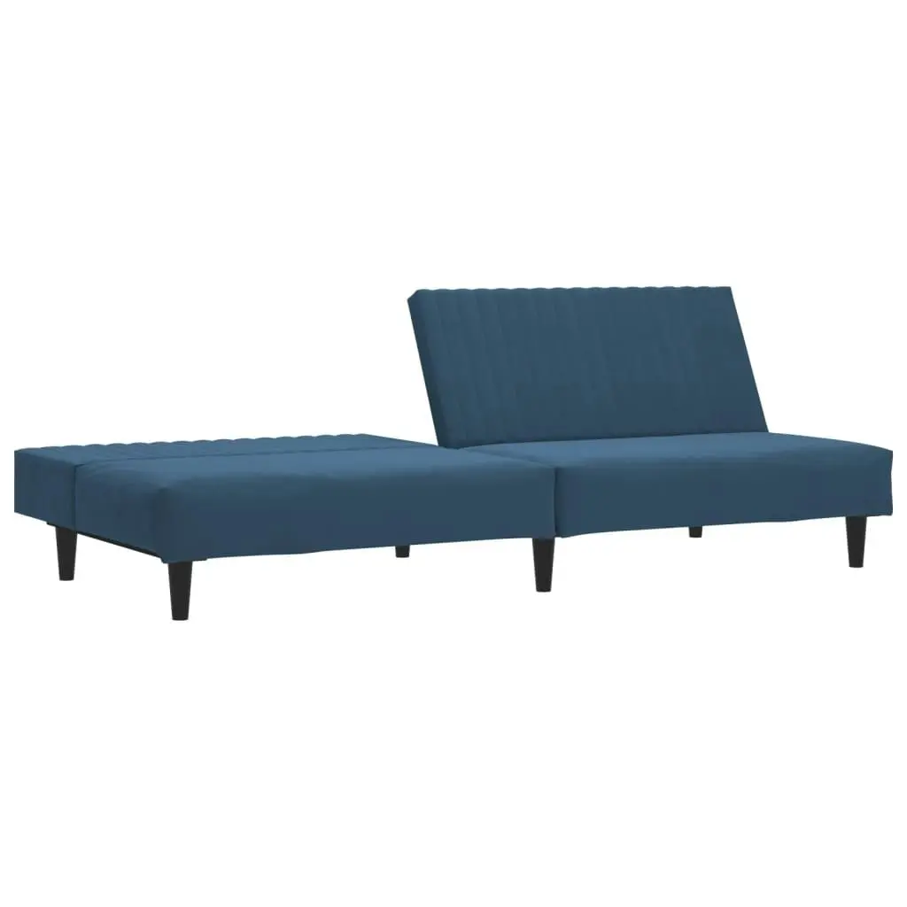 2-Seater Sofa Bed Blue Velvet 337638