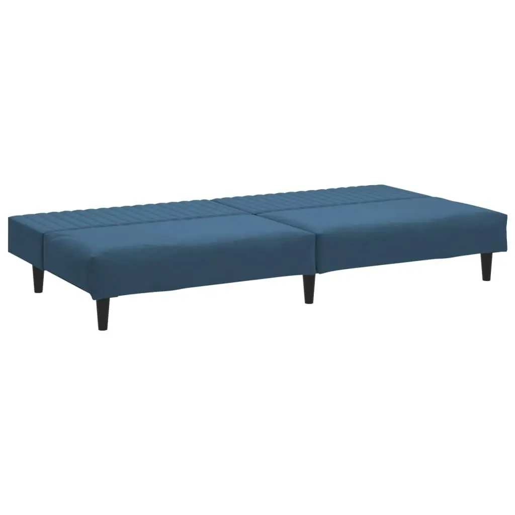 2-Seater Sofa Bed Blue Velvet 337638