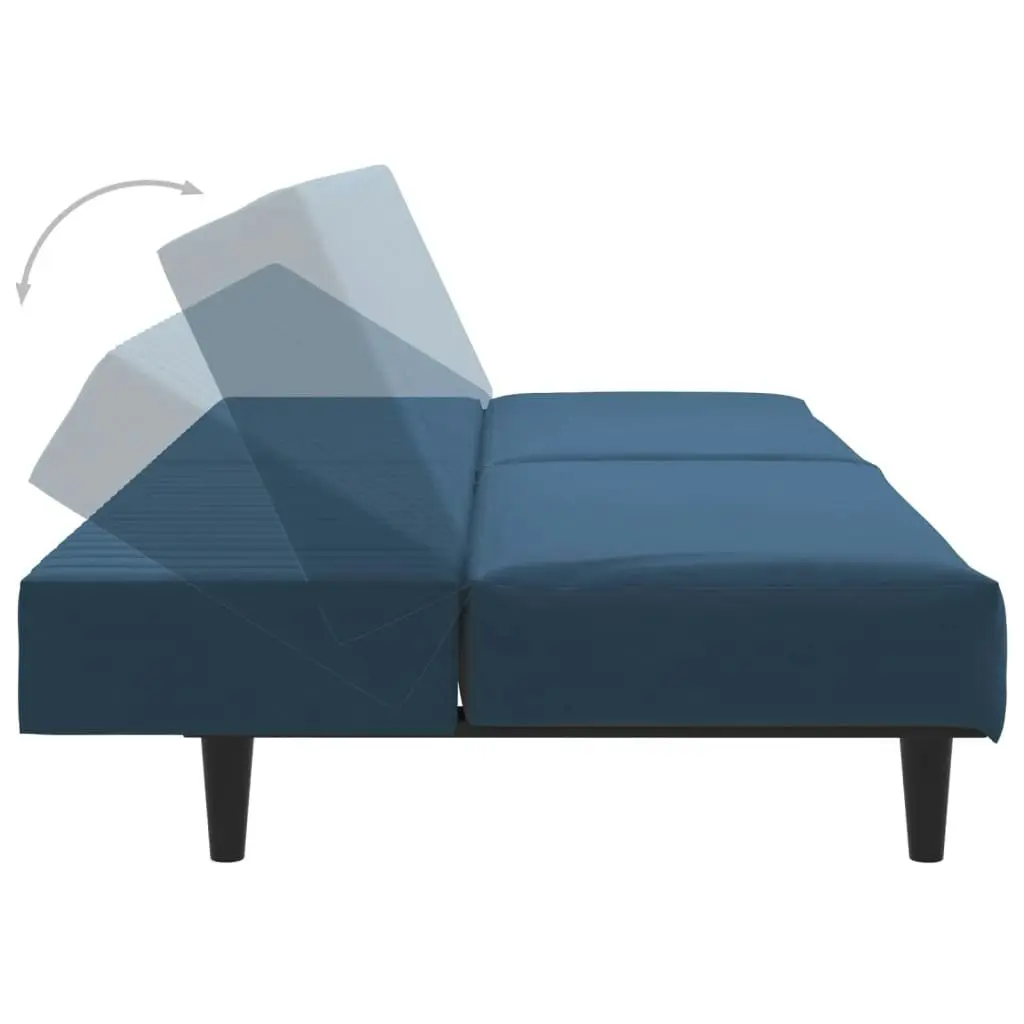 2-Seater Sofa Bed Blue Velvet 337638