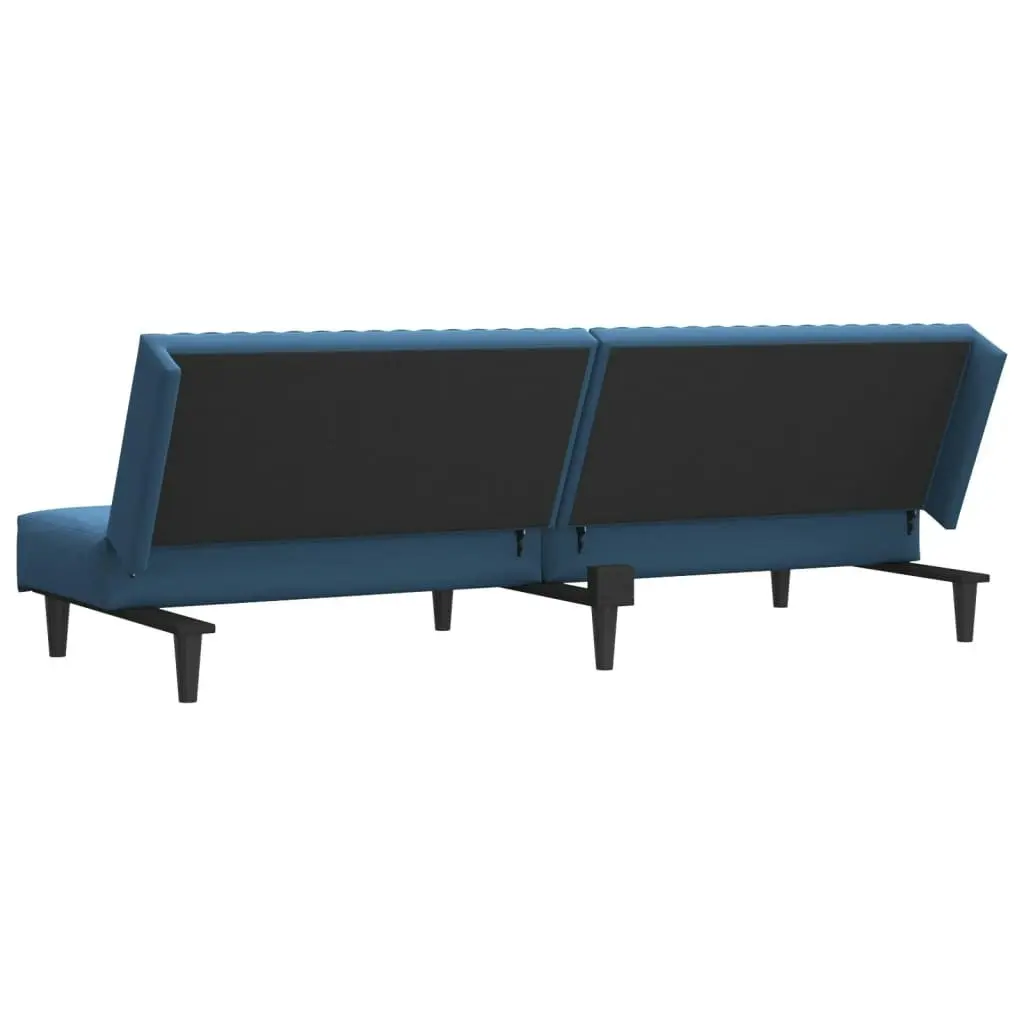 2-Seater Sofa Bed Blue Velvet 337638