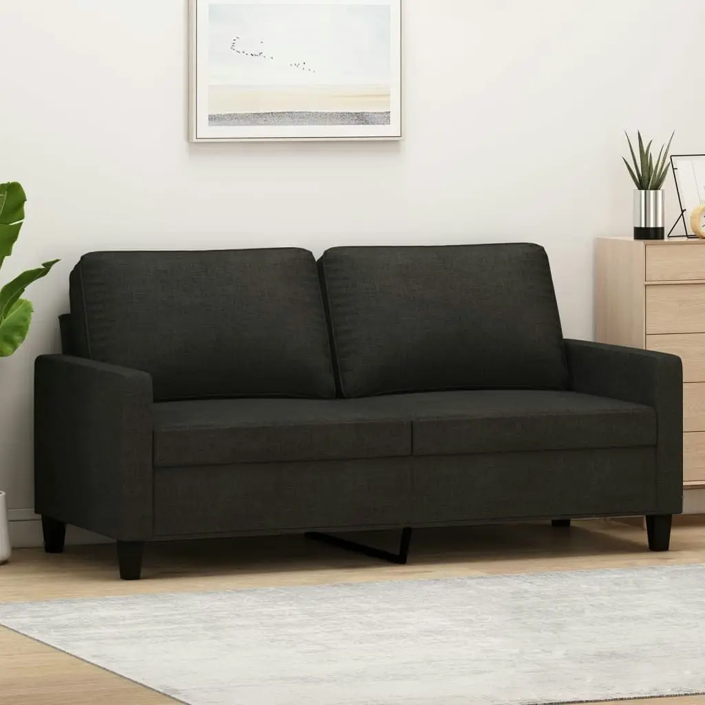 2-Seater Sofa Black 140 cm Fabric 359167