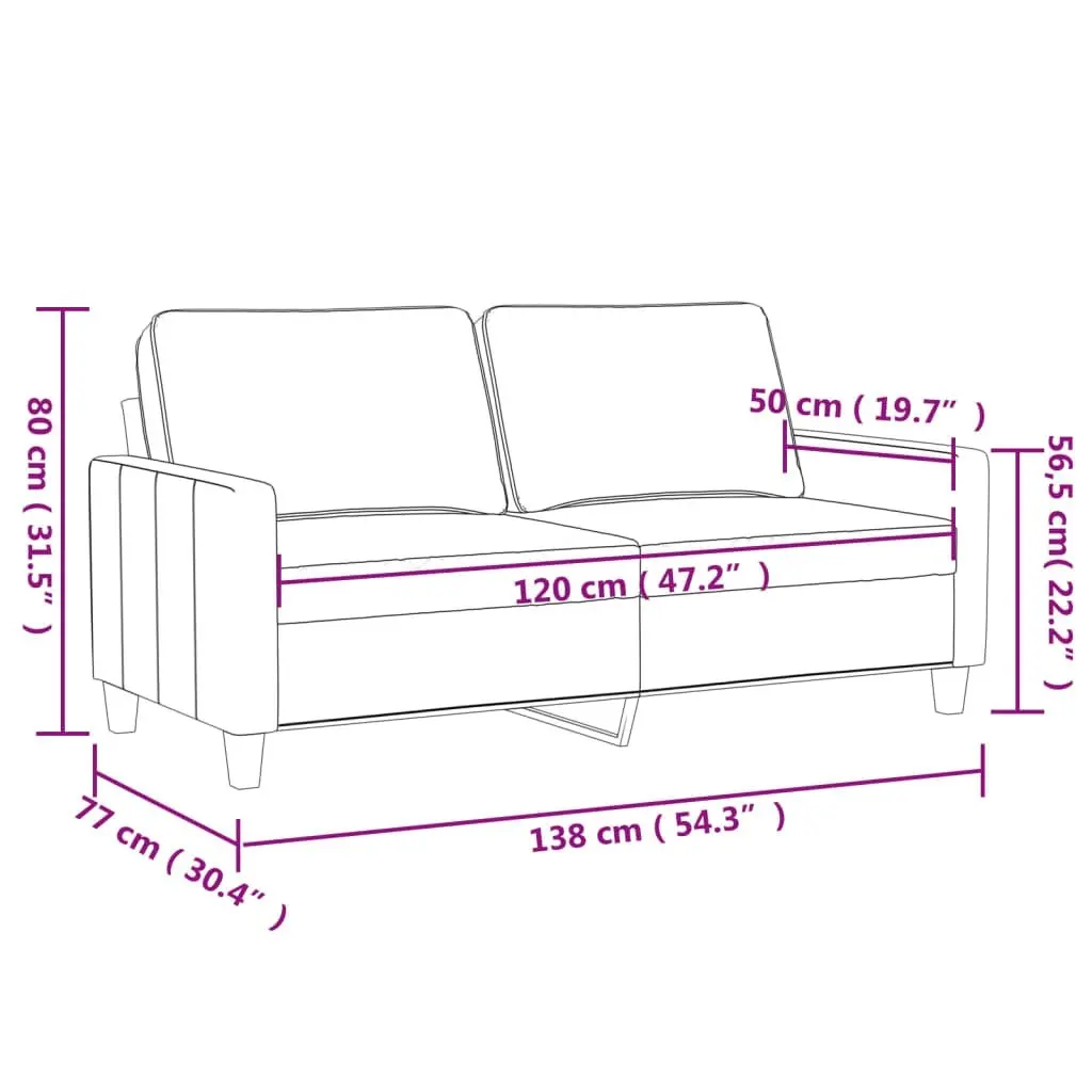 2-Seater Sofa Cappuccino 120 cm Faux Leather 359136