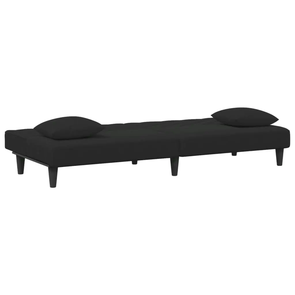 2 Piece Sofa Set with Pillows Black Velvet 3216265