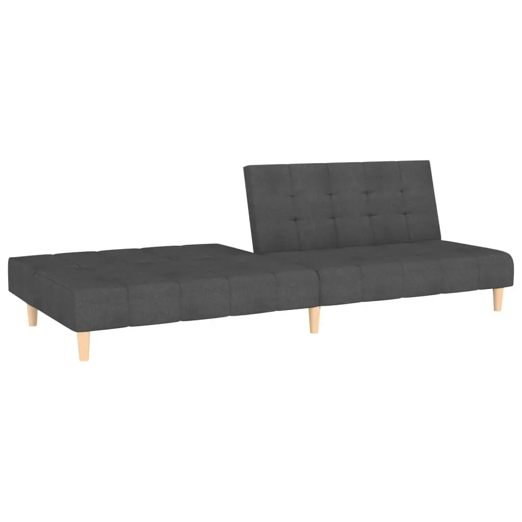 2-Seater Sofa Bed Dark Grey Fabric 375755