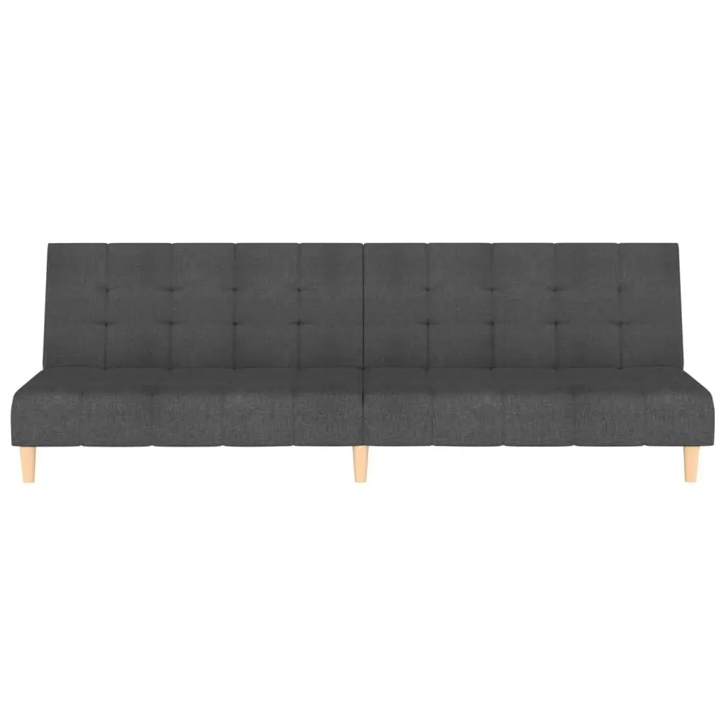 2-Seater Sofa Bed Dark Grey Fabric 375755