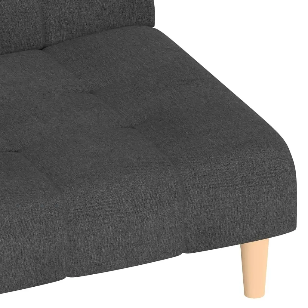 2-Seater Sofa Bed Dark Grey Fabric 375755