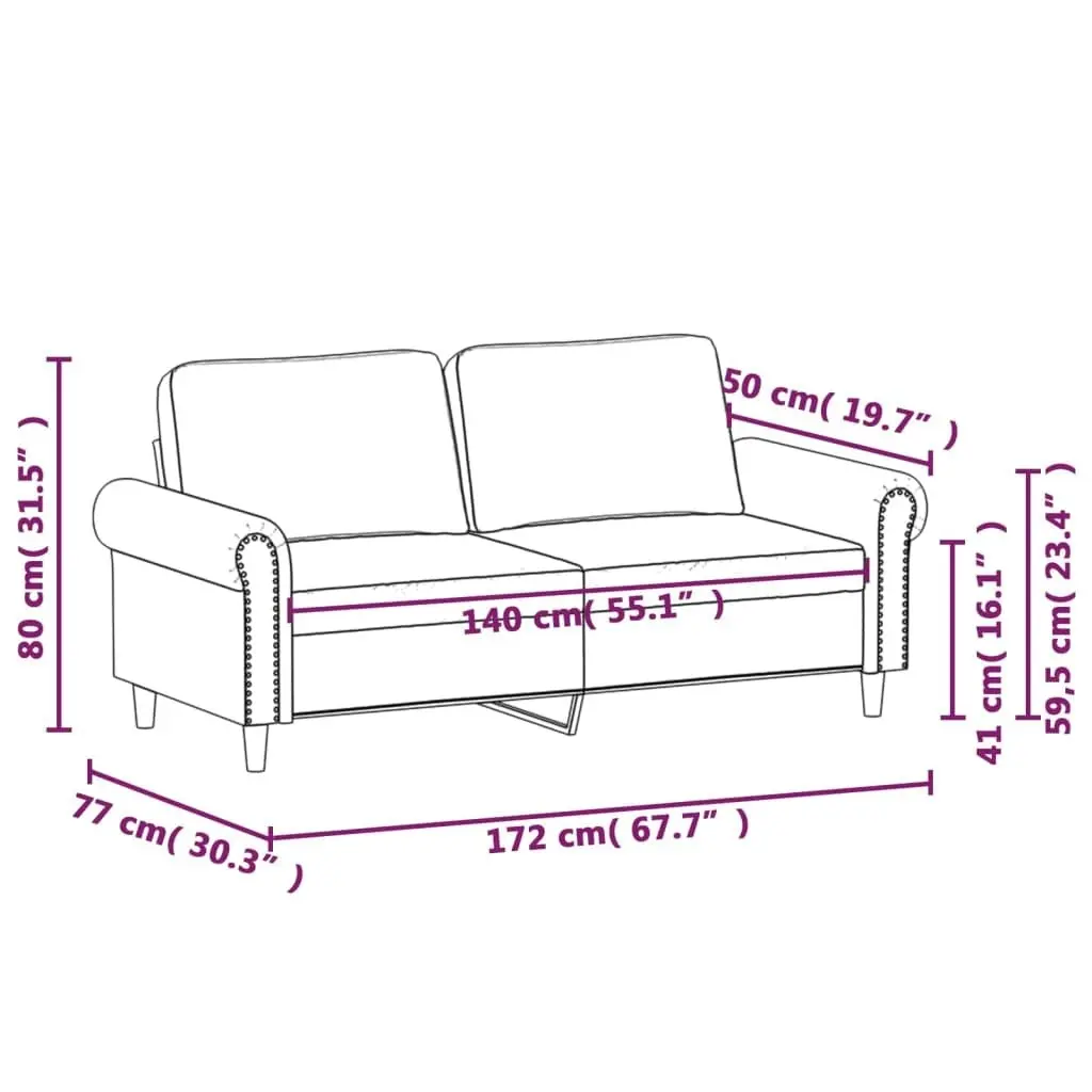 2-Seater Sofa Black 140 cm Velvet 359534