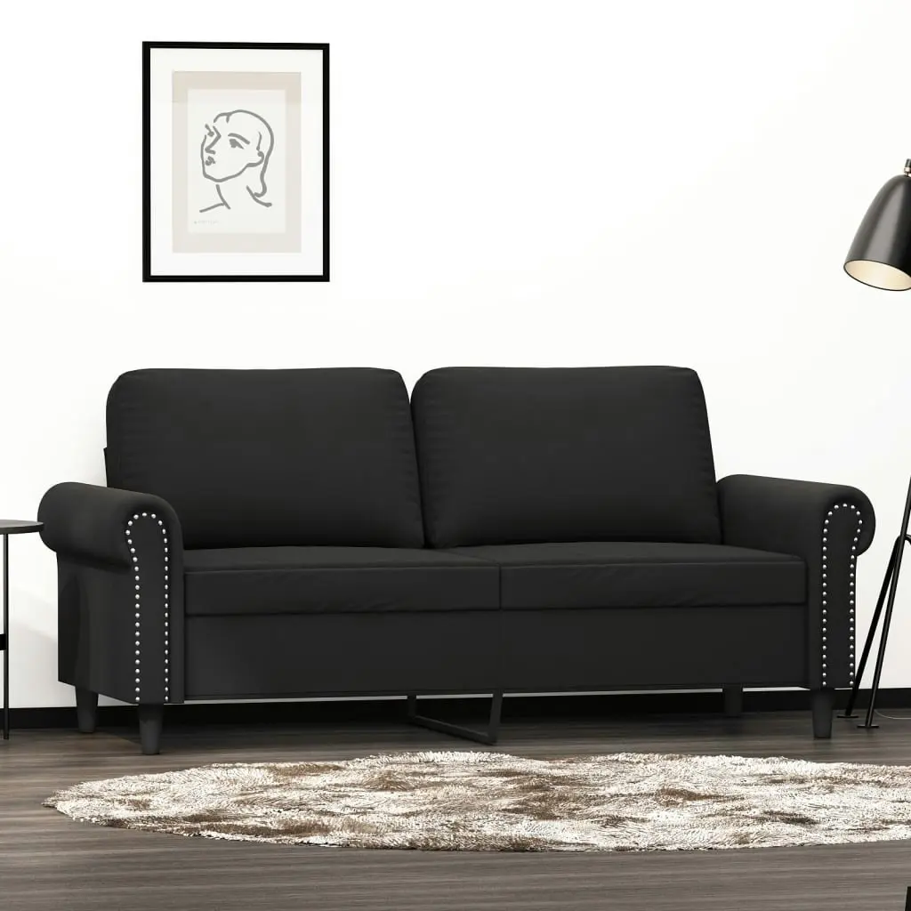 2-Seater Sofa Black 140 cm Velvet 359534