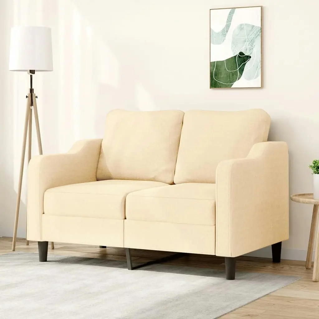 2-Seater Sofa Cream 120 cm Fabric 348939