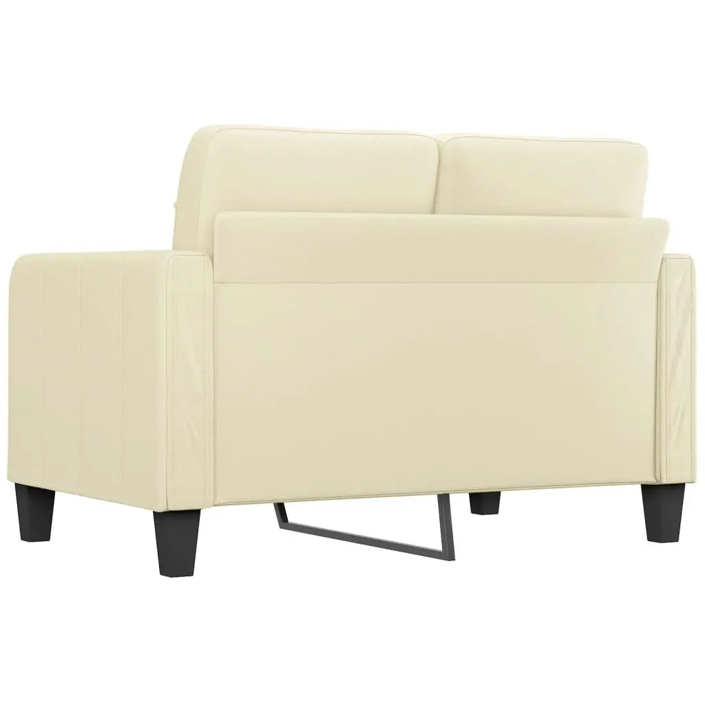 2-Seater Sofa Cream 120 cm Faux Leather 359113