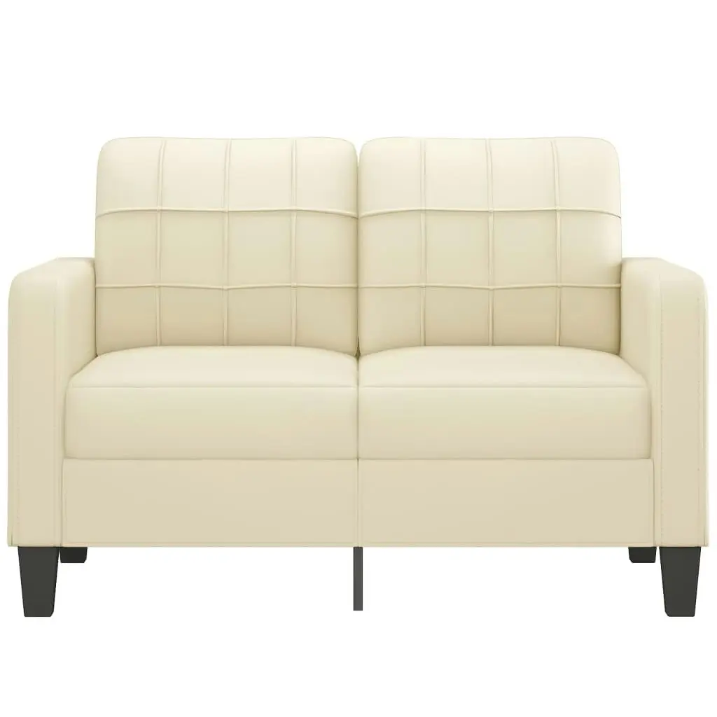 2-Seater Sofa Cream 120 cm Faux Leather 359113