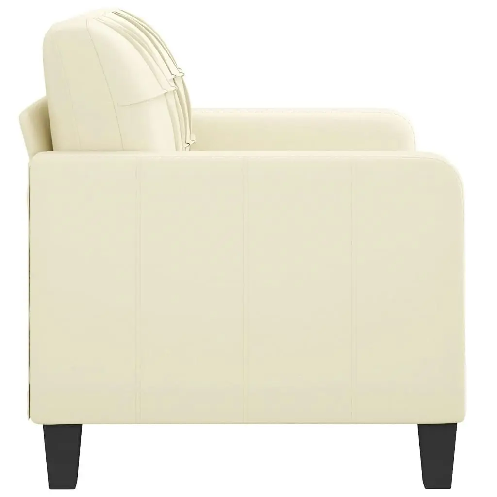 2-Seater Sofa Cream 120 cm Faux Leather 359113