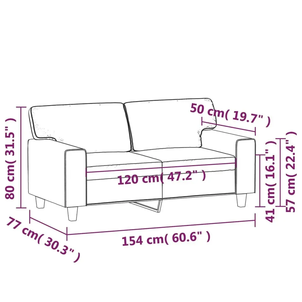 2-Seater Sofa Cappuccino 120 cm Faux Leather 359416