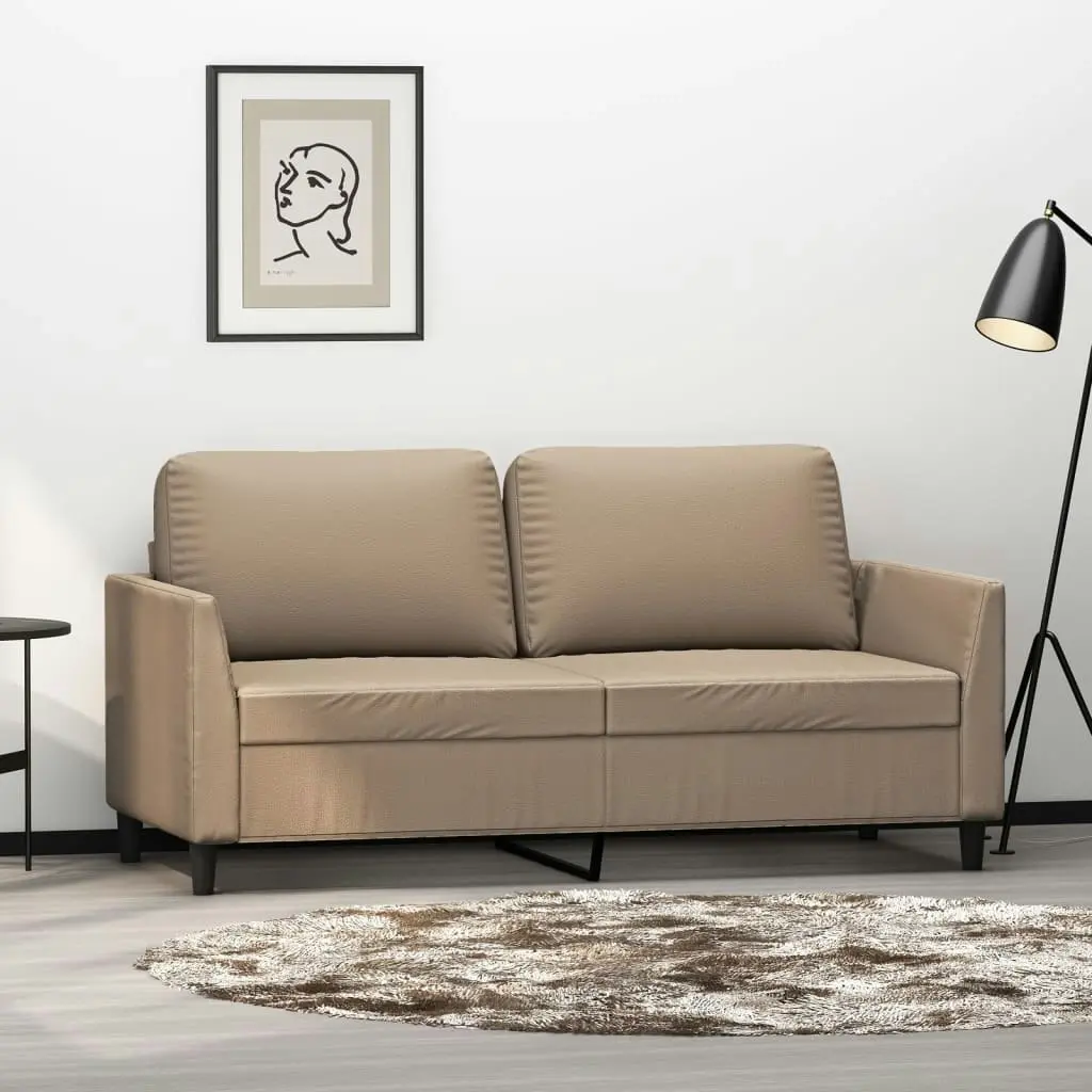 2-Seater Sofa Cappuccino 140 cm Faux Leather 359337