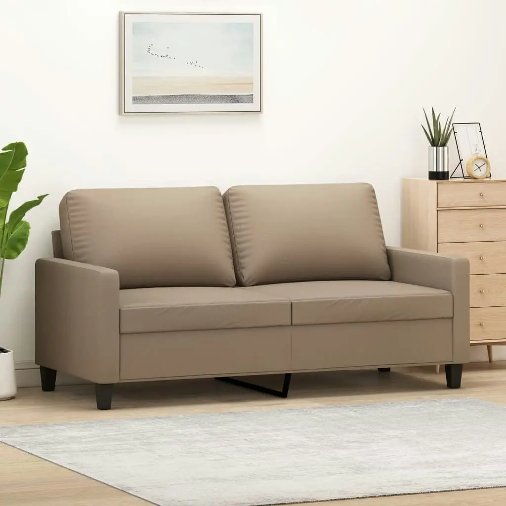 2-Seater Sofa Cappuccino 140 cm Faux Leather 359141