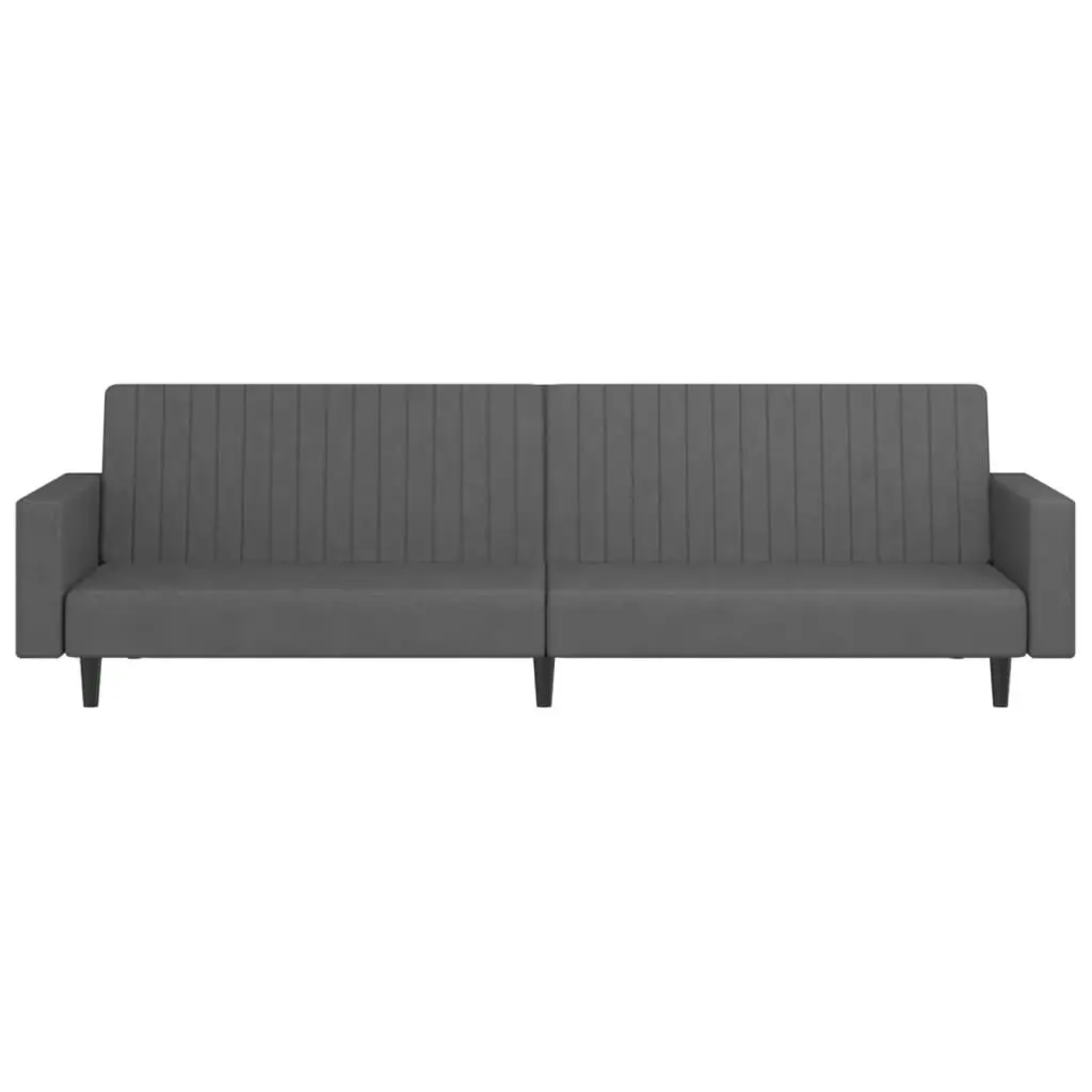 2-Seater Sofa Bed Dark Grey Velvet 337651