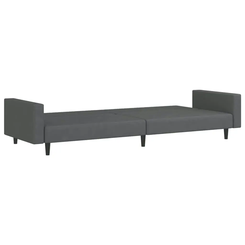 2-Seater Sofa Bed Dark Grey Velvet 337651