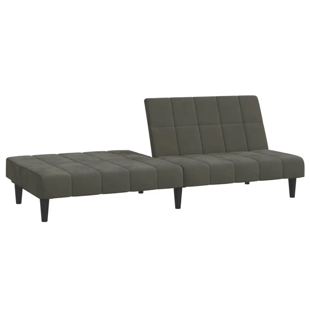 2-Seater Sofa Bed Dark Grey Velvet 375842