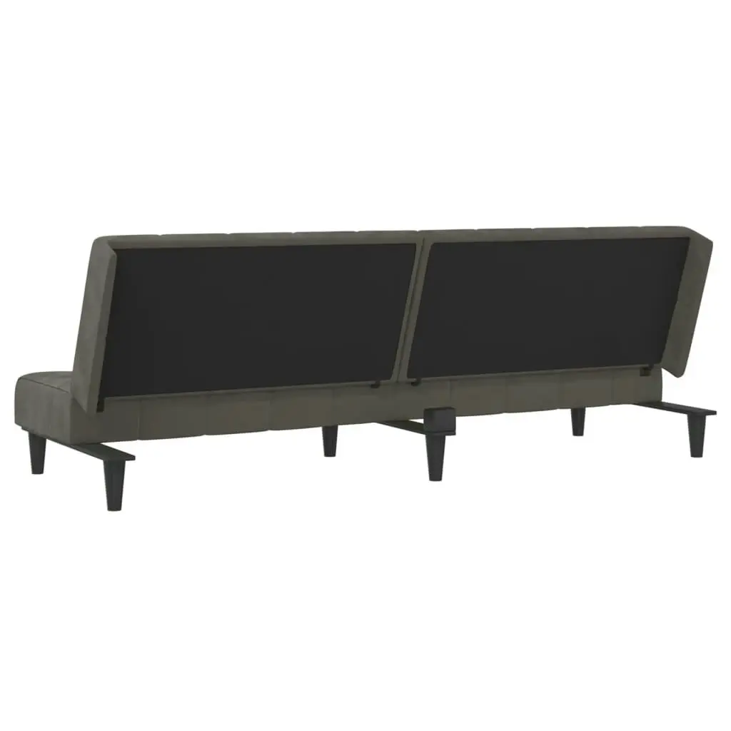 2-Seater Sofa Bed Dark Grey Velvet 375842