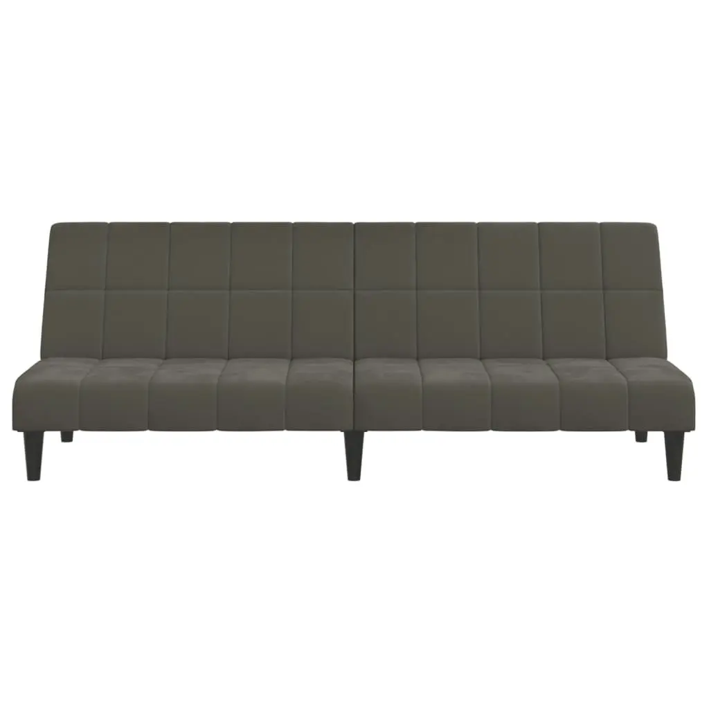 2-Seater Sofa Bed Dark Grey Velvet 375842