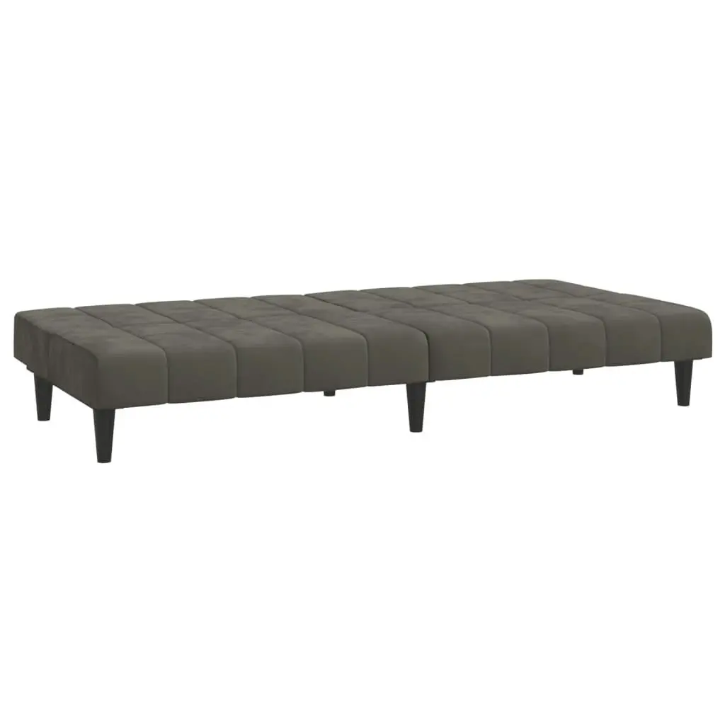 2-Seater Sofa Bed Dark Grey Velvet 375842