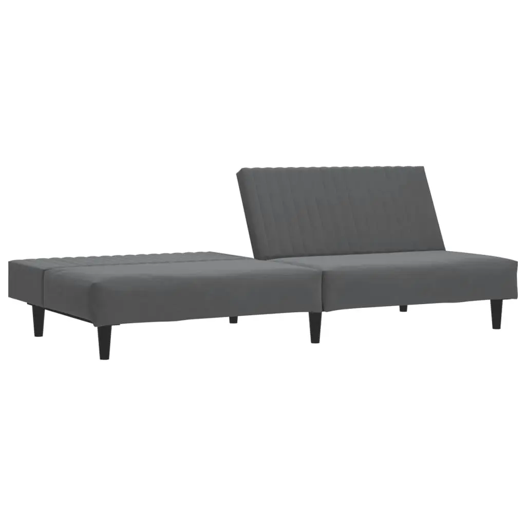 2-Seater Sofa Bed Dark Grey Velvet 375927