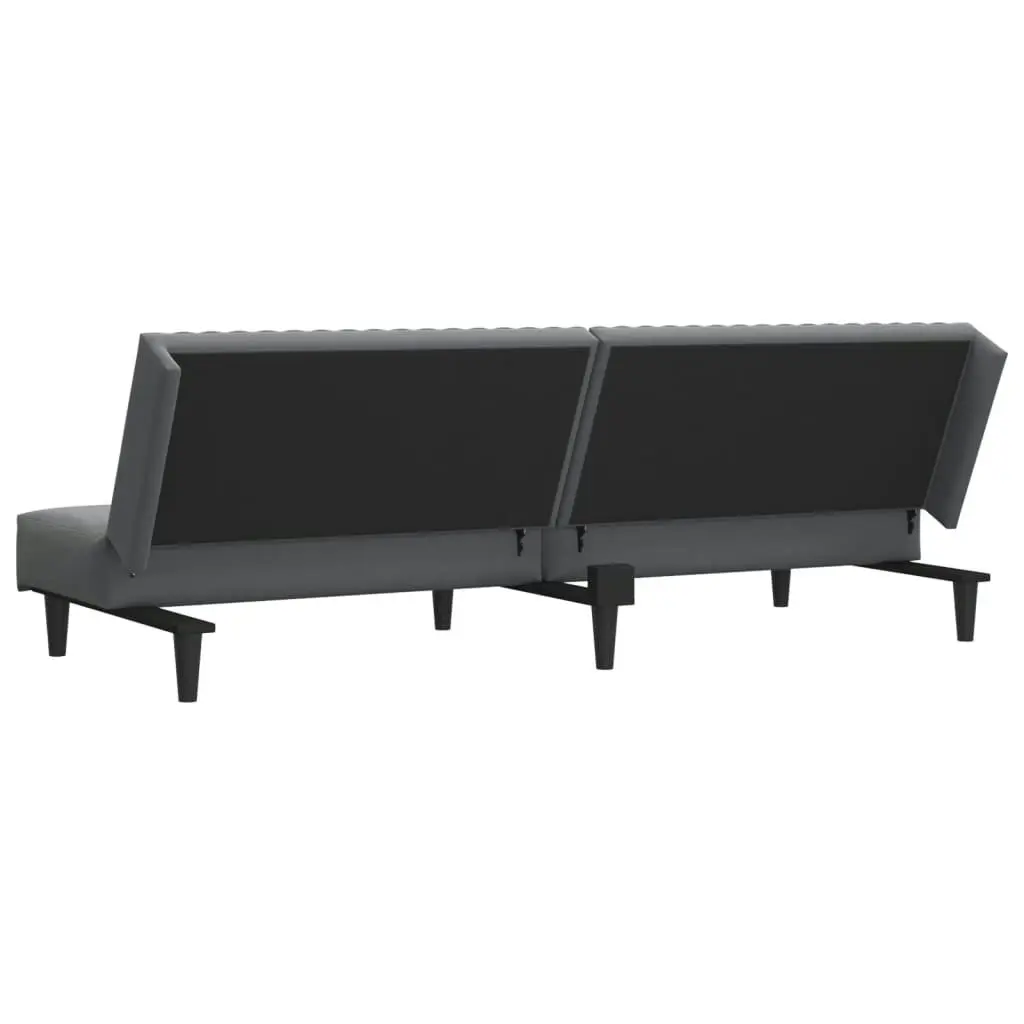 2-Seater Sofa Bed Dark Grey Velvet 375927