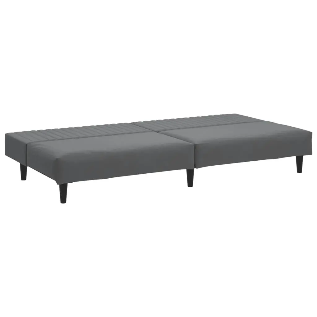 2-Seater Sofa Bed Dark Grey Velvet 375927