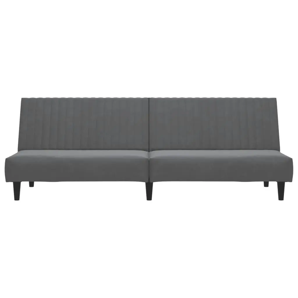 2-Seater Sofa Bed Dark Grey Velvet 375927