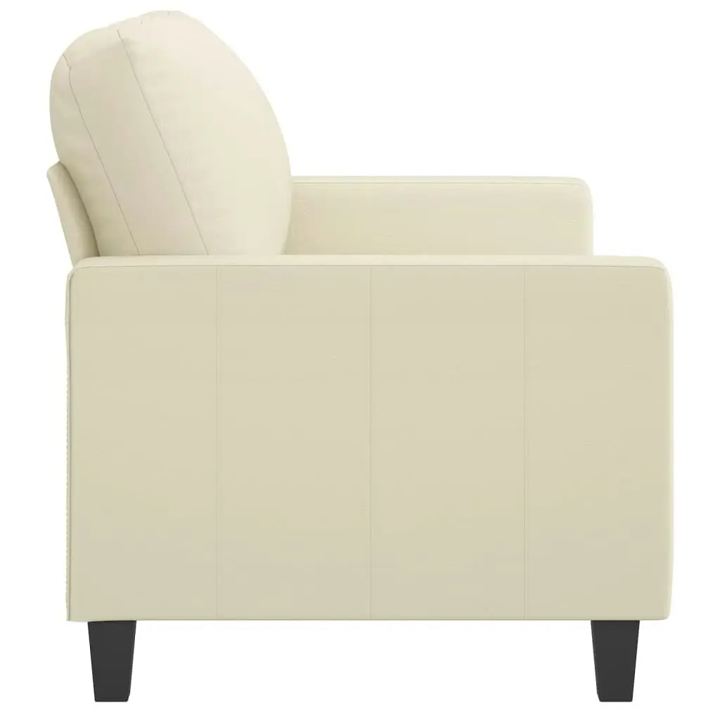 2-Seater Sofa Cream 120 cm Faux Leather 359133