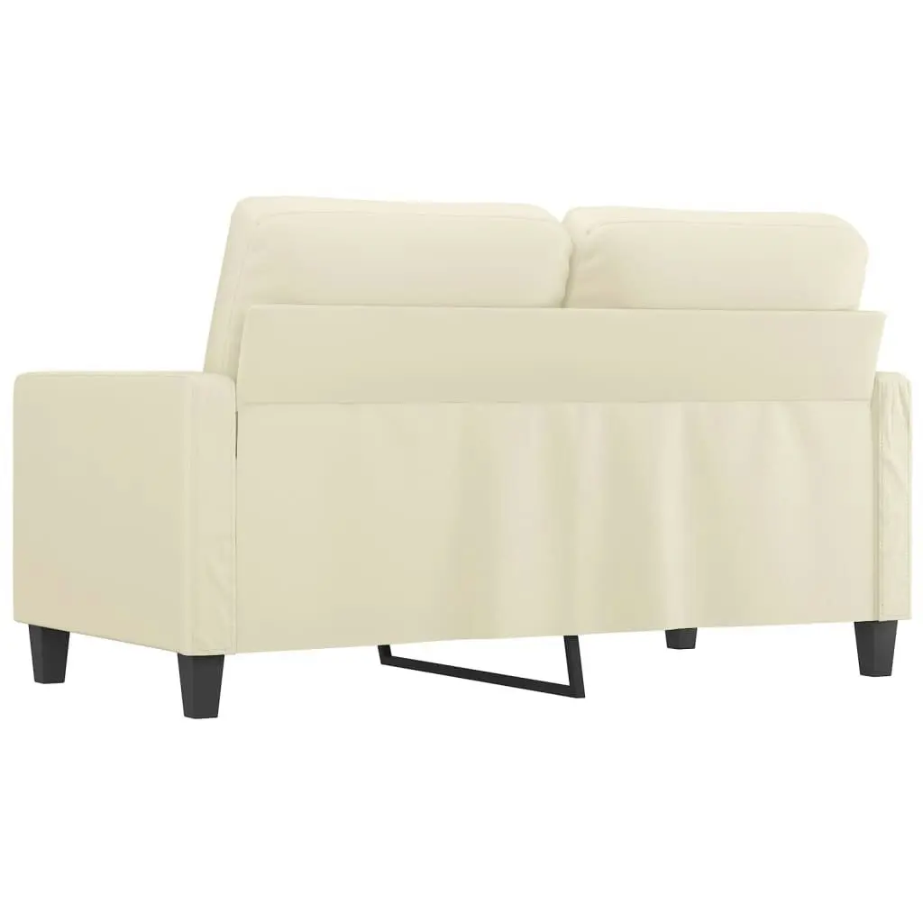 2-Seater Sofa Cream 120 cm Faux Leather 359133