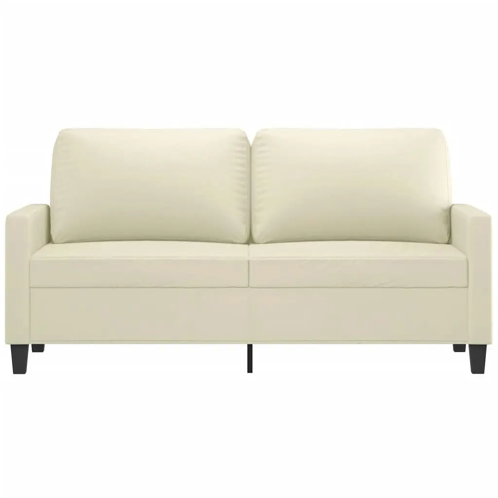 2-Seater Sofa Cream 140 cm Faux Leather 359138