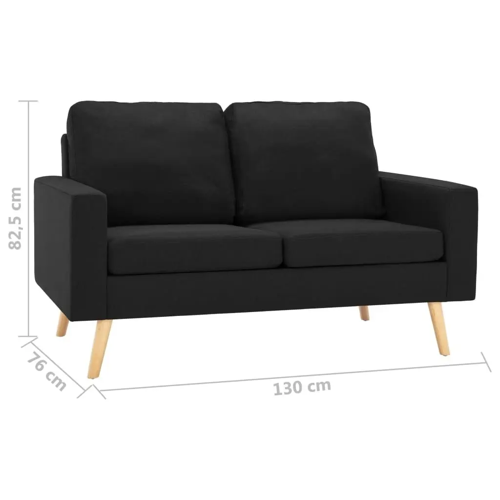 2-Seater Sofa Black Fabric 288712