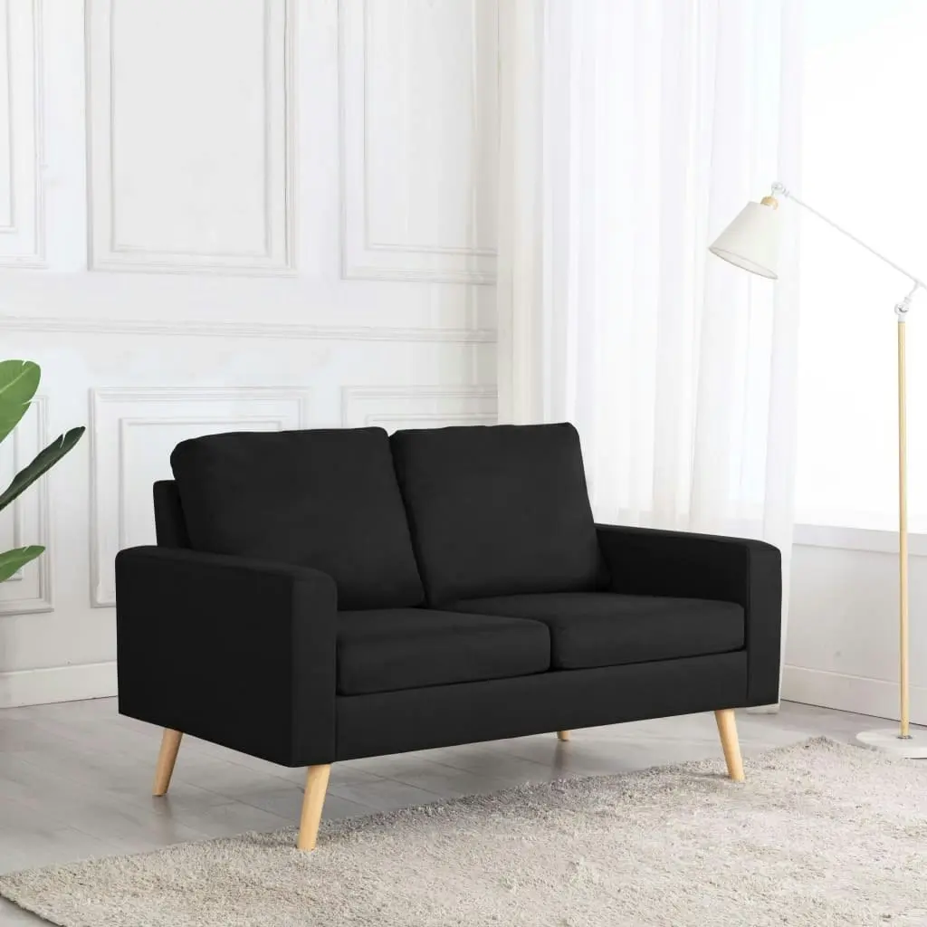 2-Seater Sofa Black Fabric 288712