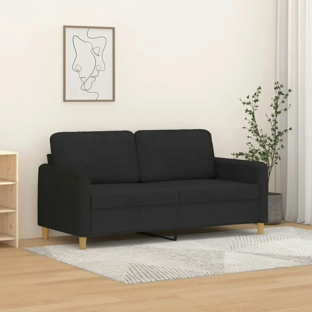 2-Seater Sofa Black 140 cm Fabric 359482