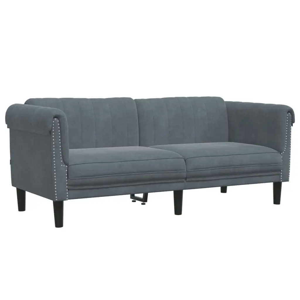 2 Piece Sofa Set Dark Grey Velvet 3209220