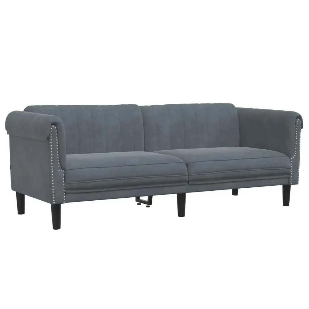 2 Piece Sofa Set Dark Grey Velvet 3209220