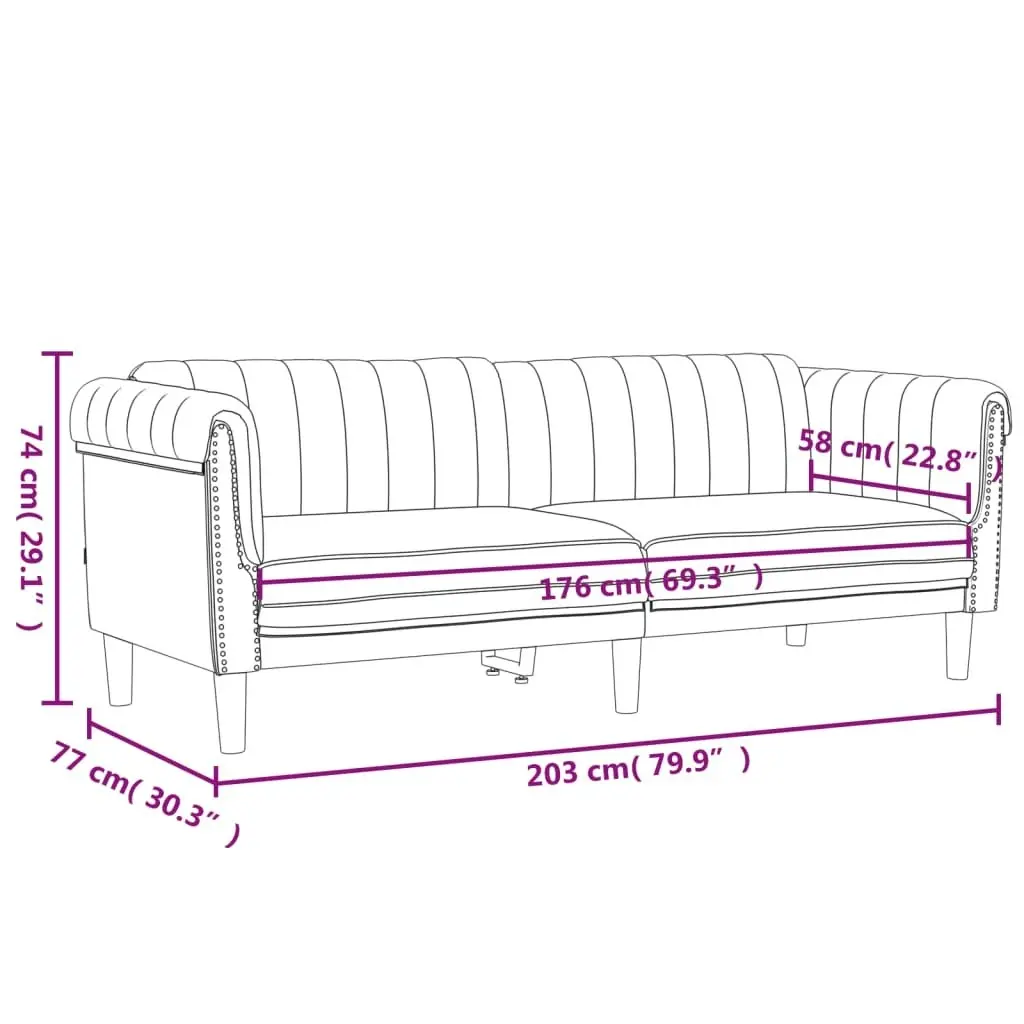 2 Piece Sofa Set Dark Grey Velvet 3209220