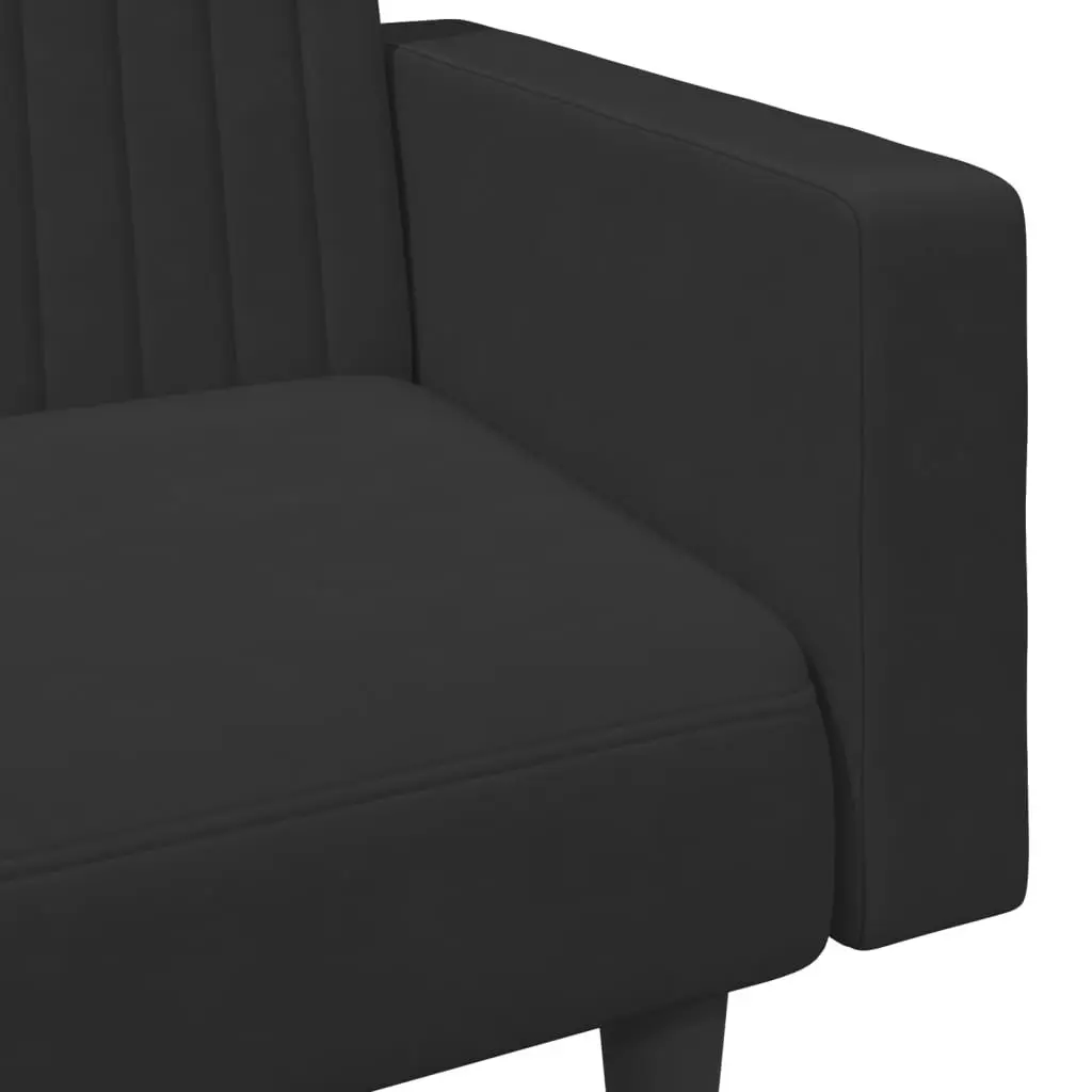 2 Piece Sofa Set Black Velvet 3216283