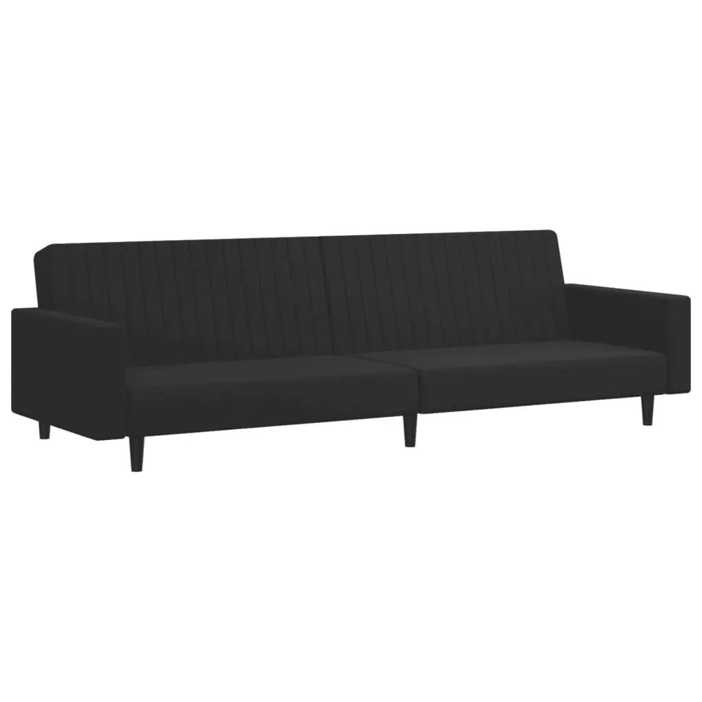 2 Piece Sofa Set Black Velvet 3216283