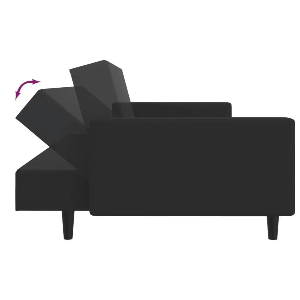 2 Piece Sofa Set Black Velvet 3216283