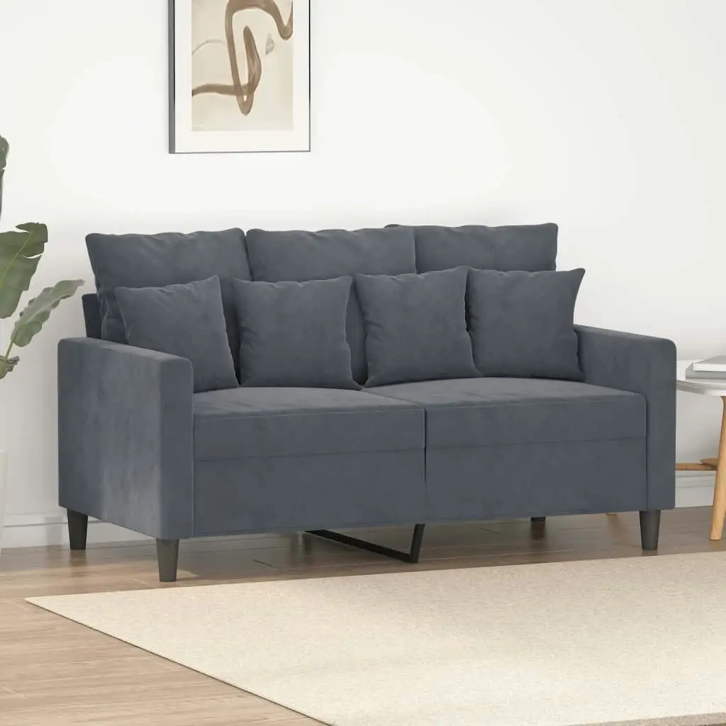 2-Seater Sofa Dark Grey 120 cm Velvet 359294